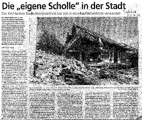 Zeitungsartikel vom 21.07.2009