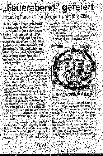 Zeitungsartikel vom 02.12.2009