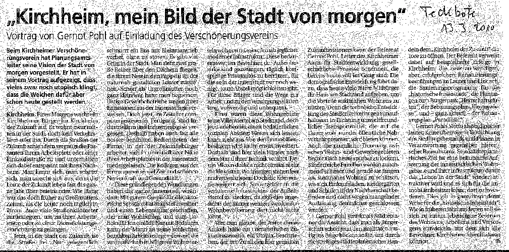 Zeitungsartikel vom 13.03.2010