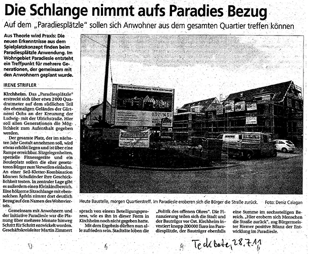 Zeitungsartikel vom 28.07.2011