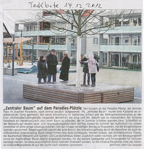 Zeitungsartikel vom 14.12.2012