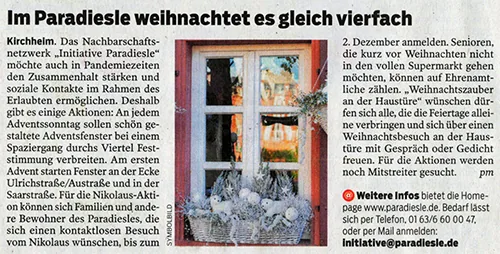 Zeitungsartikel vom 16.11.2020